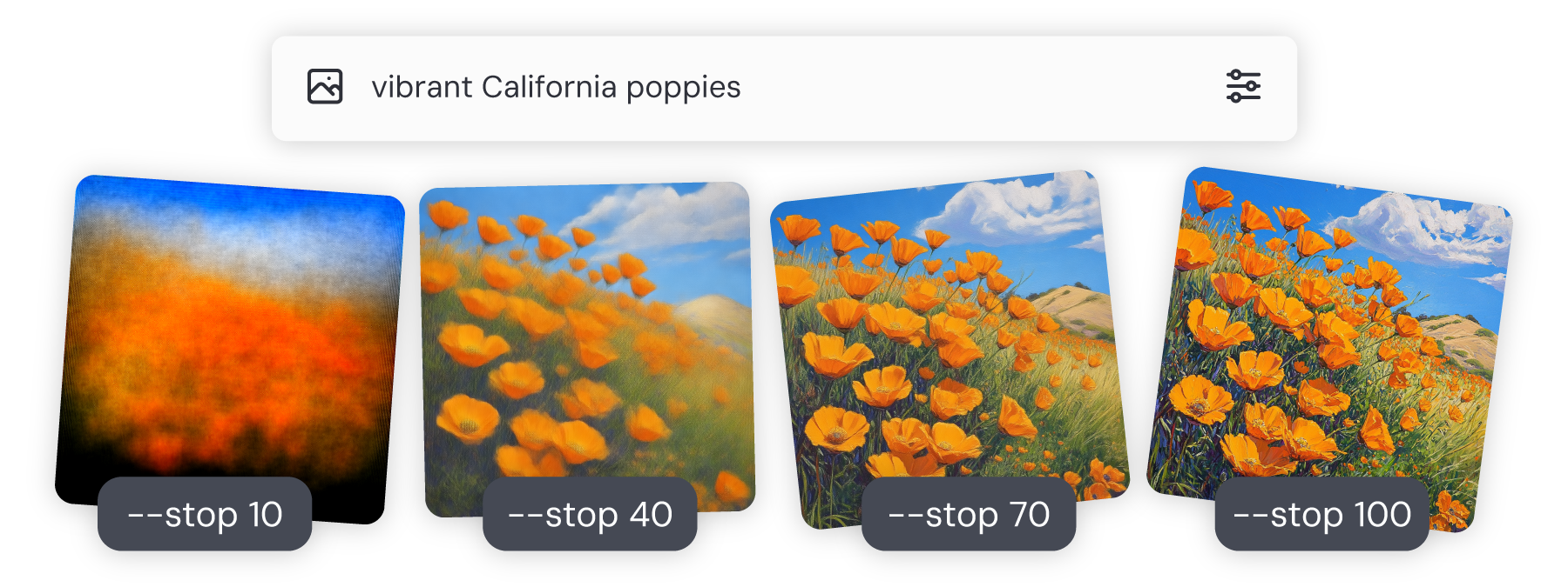 Examples of the --stop parameter at different values